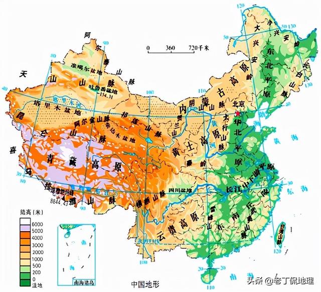 一看就懂的立体全国地形图（收藏漂亮简洁的省区地形地势高清地图）(1)