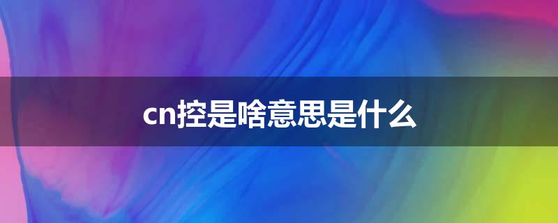 cn控是啥意思是什么