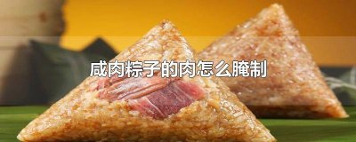 ​腌粽子肉怎么腌 肉粽子怎样腌肉