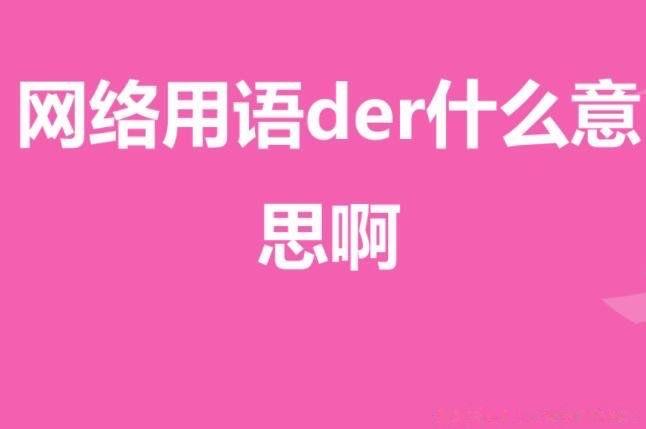 热梗der是什么意思 网络用语在不同地方含义也不同  1